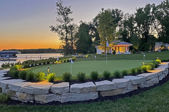 Greenwich backyard putting green